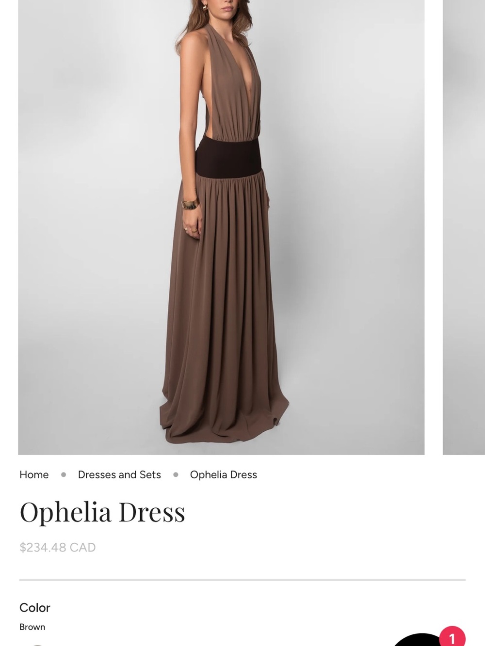 Fenity Ophelia Maxi Dress — Brown
